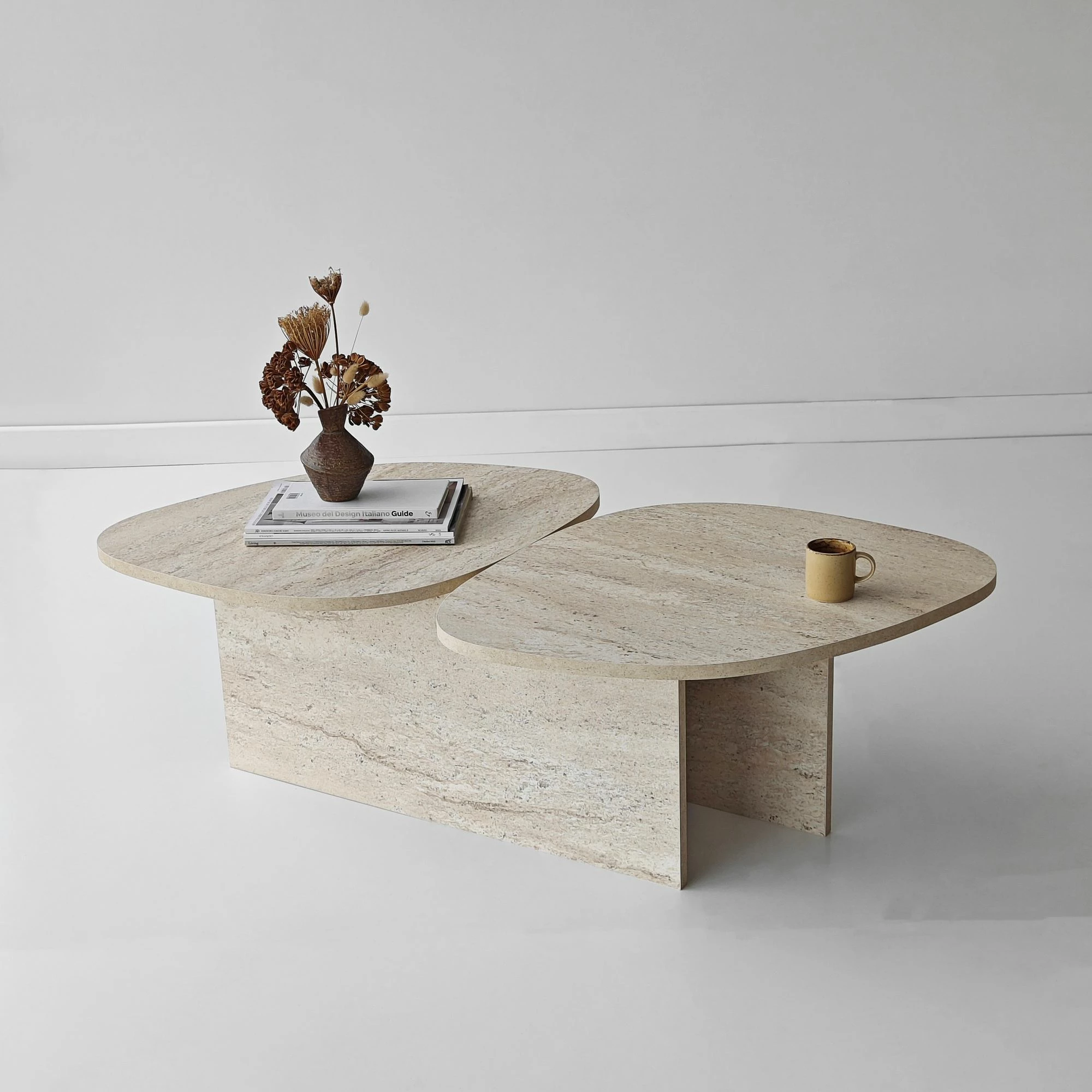 Tavolinë kafeje Skye Decor, ngjyrë travertine