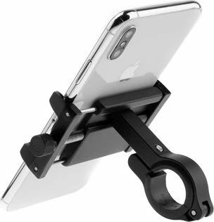Mbajtës telefoni Fixed Fixed Bikee ALU për timon 18–31 mm, për 4–6.7", alumin me Anti-UV, i zi
