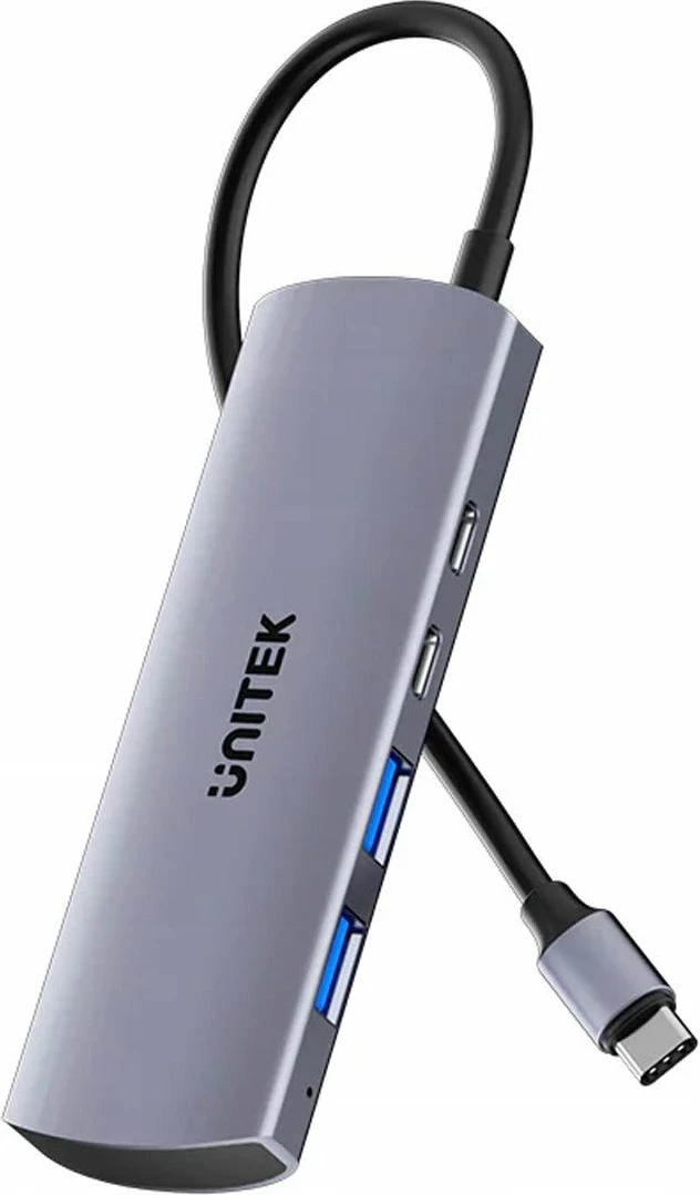 Hub USB-C Unitek H1112DGY01 4-në-1 10 Gbps (2x USB-A, 2x USB-C), argjendtë