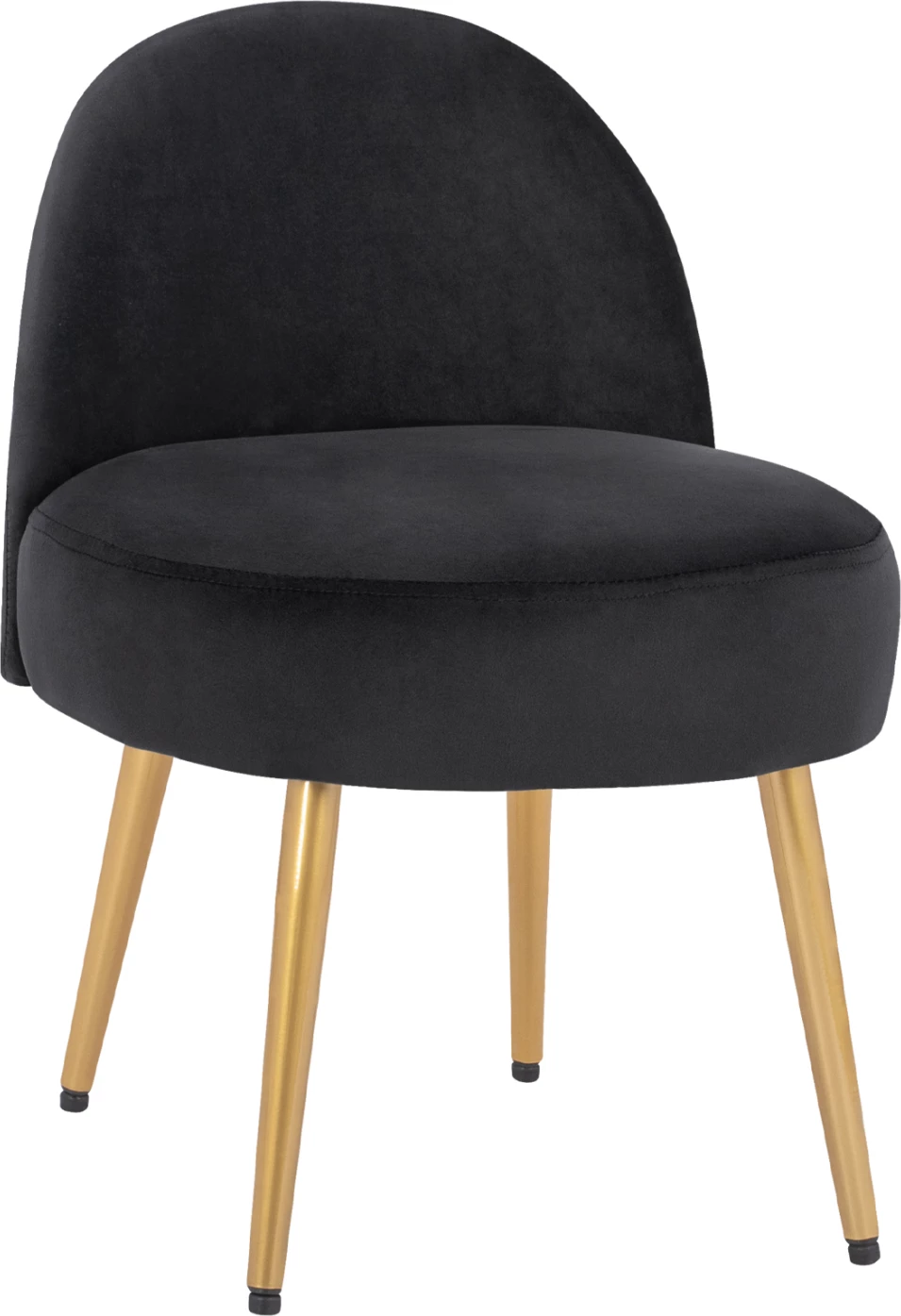 Karrige për bar Yasmine nga kadife e zezë & këmbë ari FH8395.14 47x43x65cm