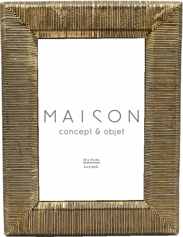 Kornizë Cruze, polirezine, ngjyrë ari, xham, 16x2x21 cm