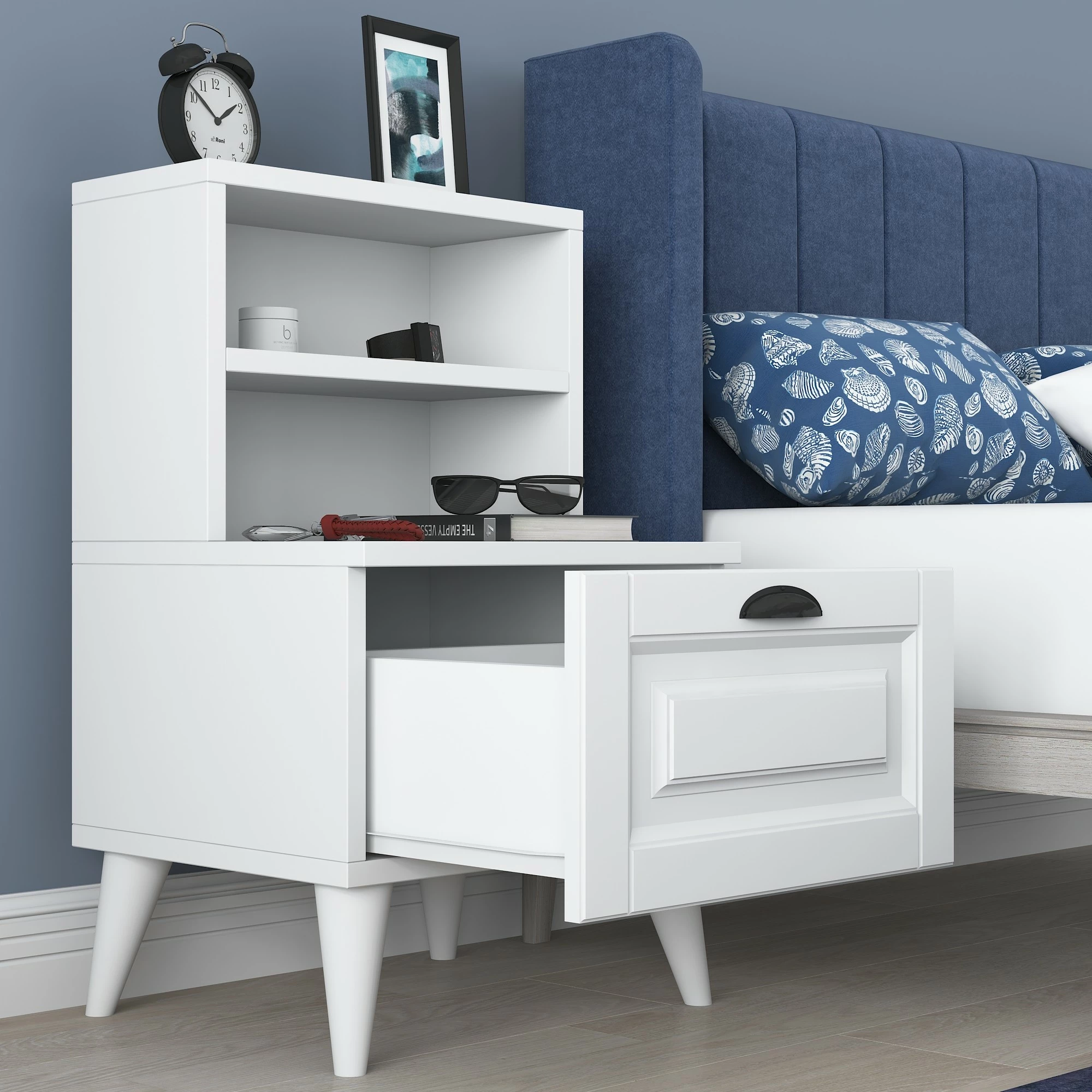 Komodinë natës Hanah Home, BD105 - 2785, e bardhë