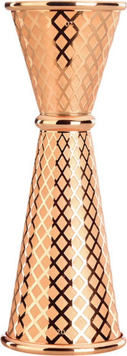 Matës koktejsh japonez, BarFly Diamond Lettice, 30/60 ml, çelik inox 18/8, bakër