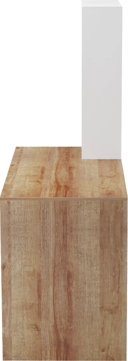 Tavolinë pune Bivoro me raft, ngjyrë lis e bardhë, 146x55x129cm