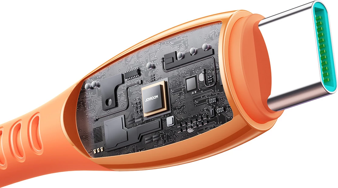 Kabllo USB-A në USB-C Joyroom S-A59 Vibrant Series 1.2m 3A USB 2.0 480Mbps, portokalli, 1 copë