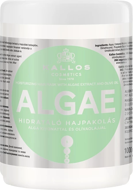 Maskë për flokë Kallos Algae Moisturizing Hair Mask për femra 1000ml