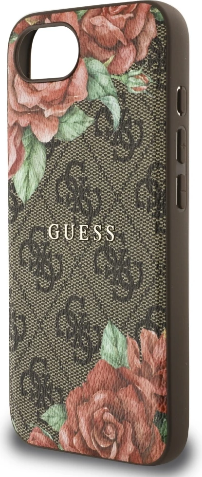Mbështjellës Guess 4G Flowers Print MagSafe për iPhone 16e, Kafe