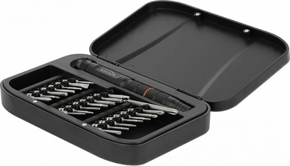 Set kaçavidash precize DeLOCK 64066, 22 bitë, me kuti, e zezë