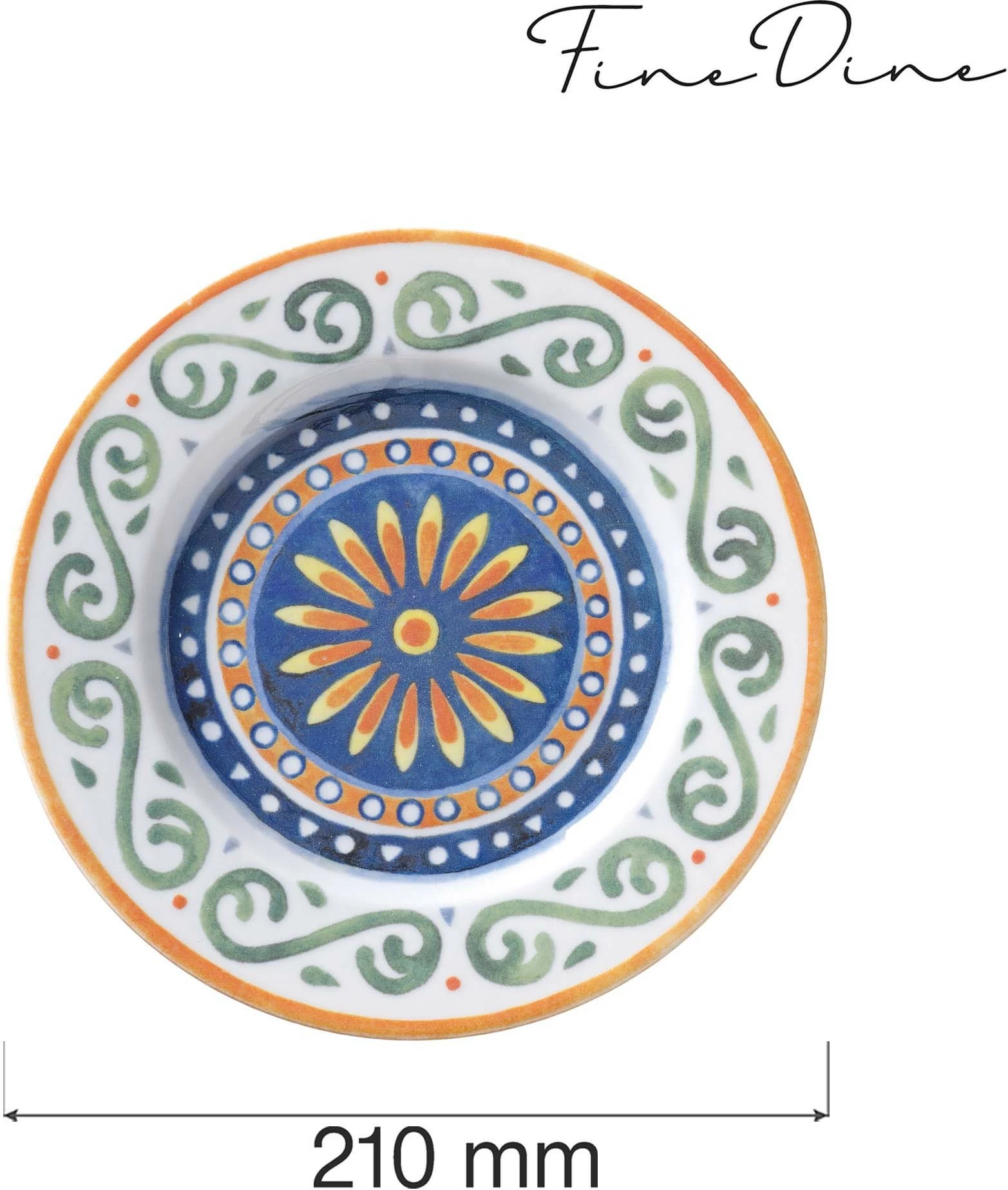 Pjatë e sheshtë Fine Dine Capri Ø210 mm, set 6 copë