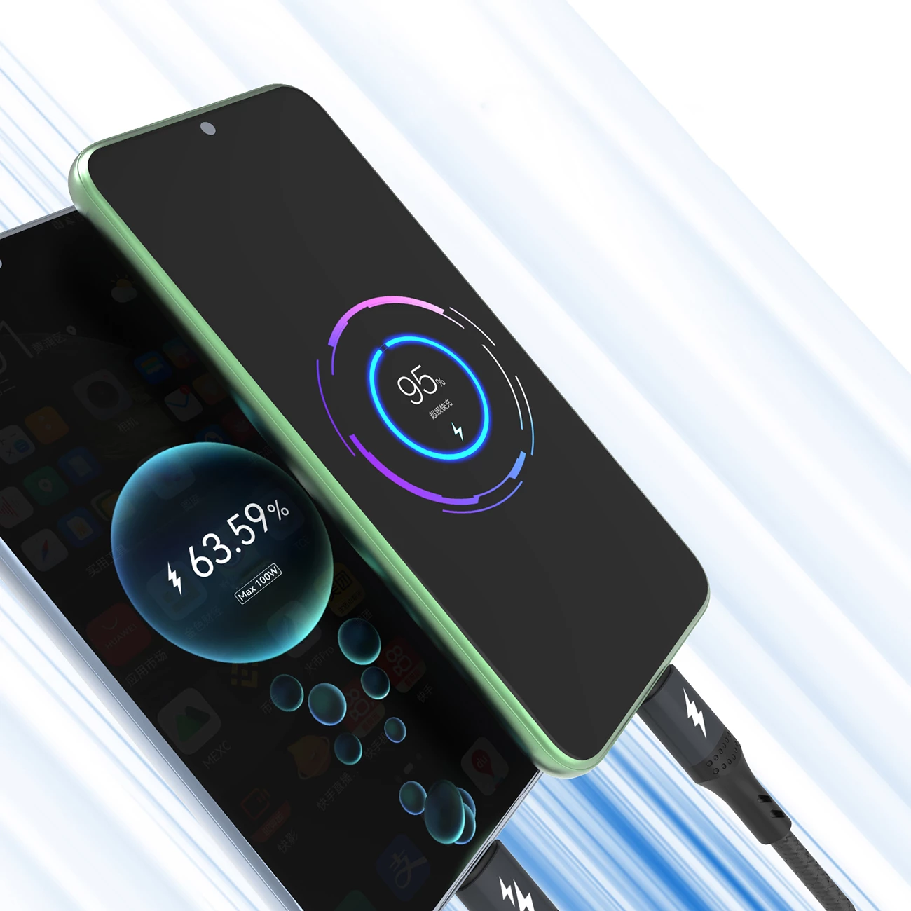 Kabllo 3-në-1 Dudao L3E, 1.2m, 60W, MicroUSB/USB-C/Lightning, e zezë