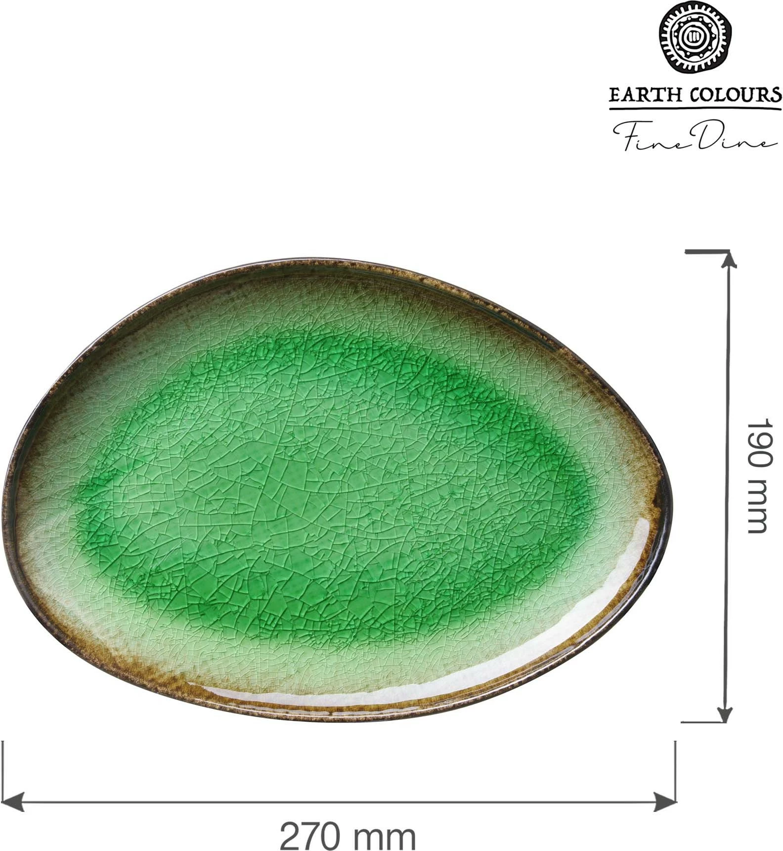 Pjatë prezantimi Fine Dine Beryl 270x190 mm, e gjelbër, set 3 copë