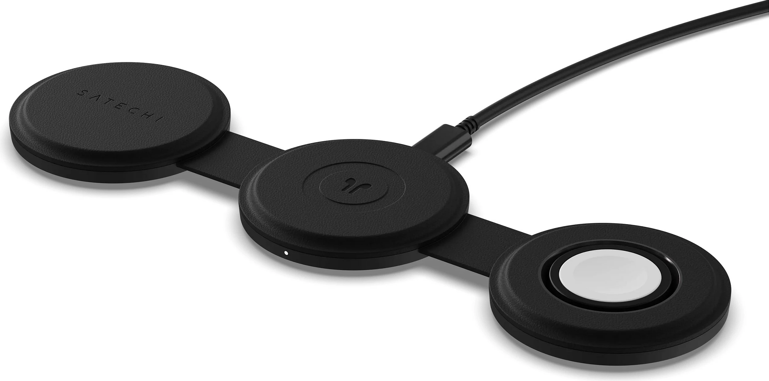 Karikues wireless Satechi OntheGo ST-QTG31K, Qi2, 3-në-1, 15W, i zi