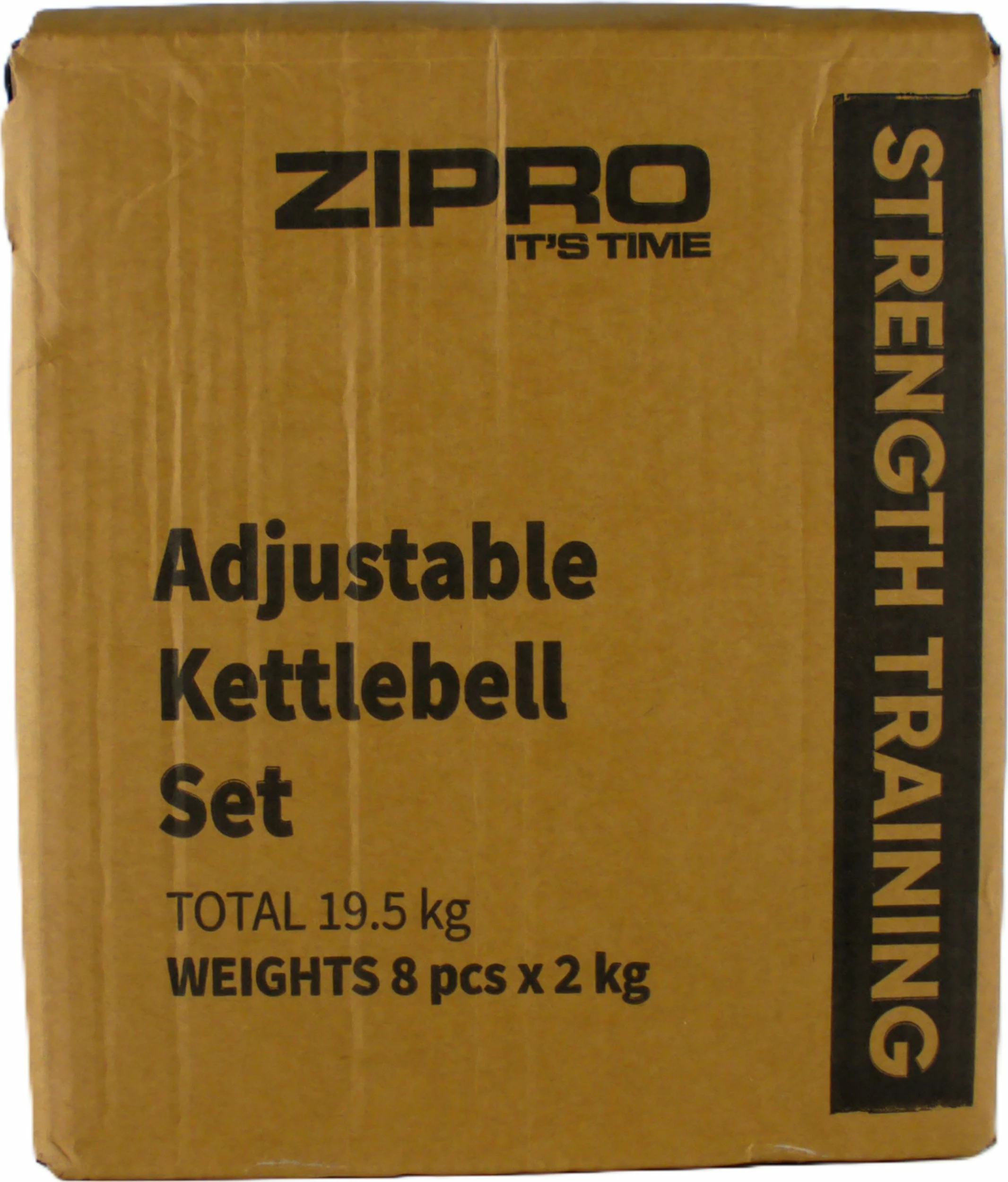 Kettlebell Zipro Square, peshë e rregullueshme deri 19 kg, e zezë