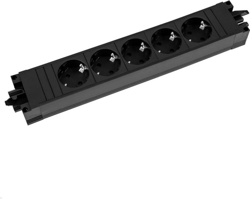 Zgjatës rryme Bachmann STEP BASE, 5x Schuko (Type F), 16A 250V, i zi