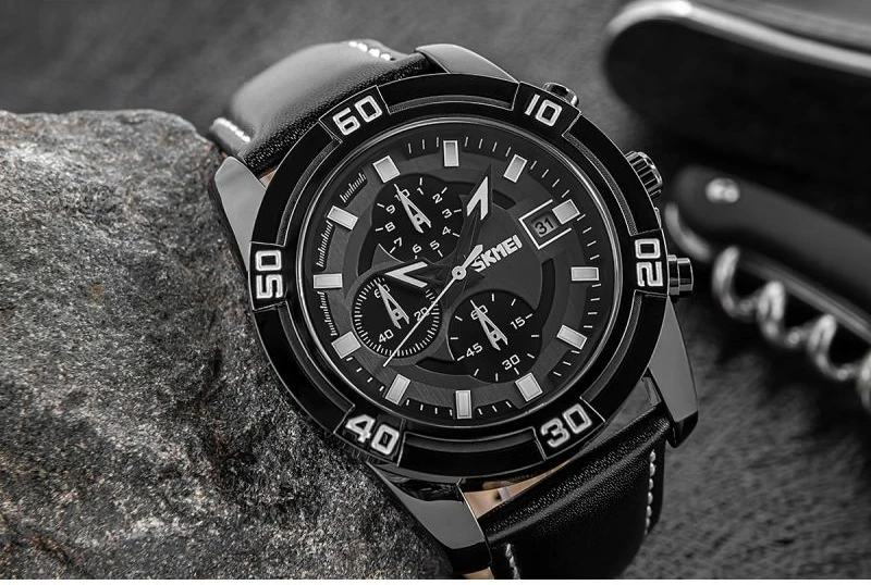 Orë dore për meshkuj Skmei, e zezë