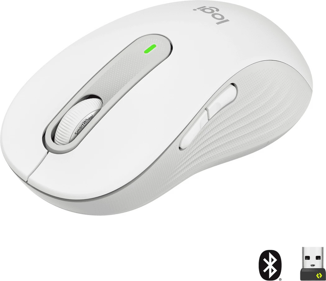 Maus Logitech Signature M650 L 910-006238 wireless Bluetooth + USB nano, bardhë