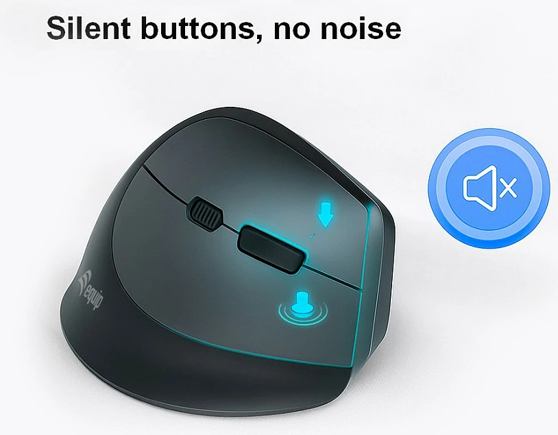Maus ergonomik EQUIP DM, wireless 2.4GHz + Bluetooth, 6 butona, i zi