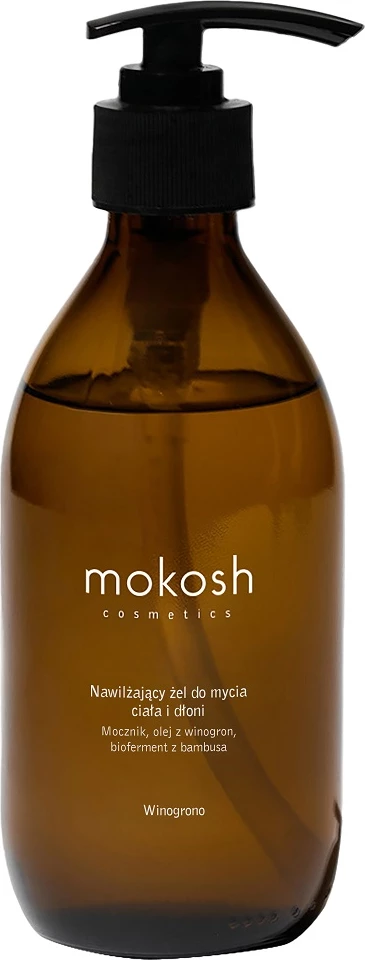 Xhel për trup dhe duar Mokosh Moisturizing Body and Hand Wash Gel Grape për femra, 300ml
