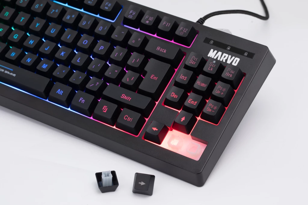 Tastierë gaming Marvo K607, RGB, me kabllo, 87 taste, e zezë