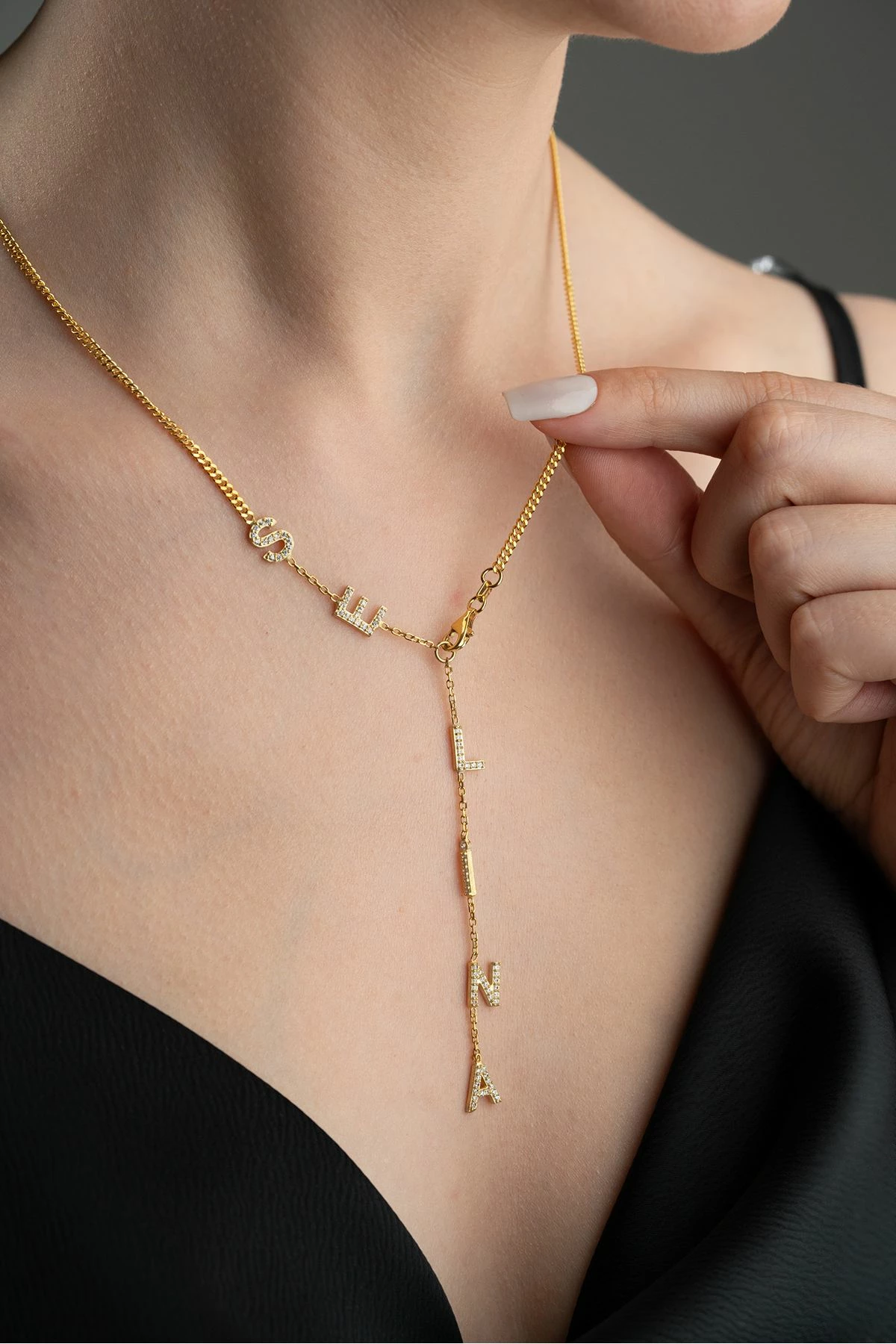 Qafore argjendi e artë me zirkon, Jumeon, SİLVANOJEWELRY175