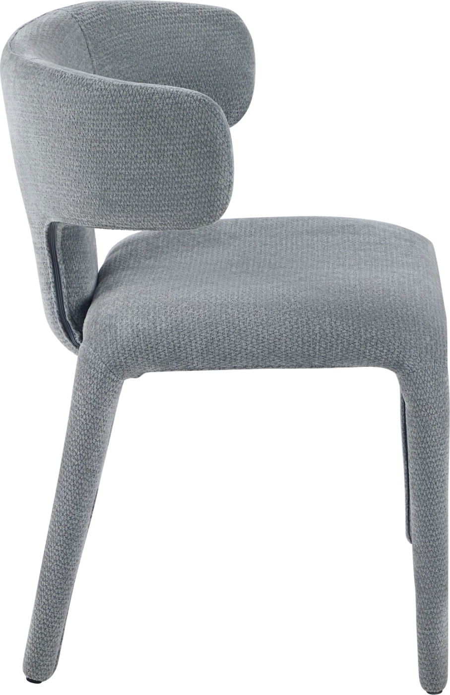 Karrige ngrënieje BIEN, krahëza, material tekstili gri e çelët, 49.5x55.5x76cm, set prej 2 copësh