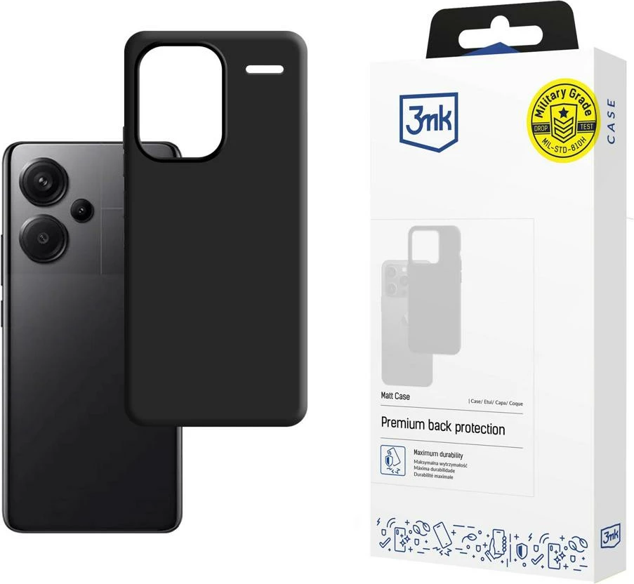Mbështjellës 3mk Matt Case për Xiaomi Redmi Note 13 Pro+, i zi