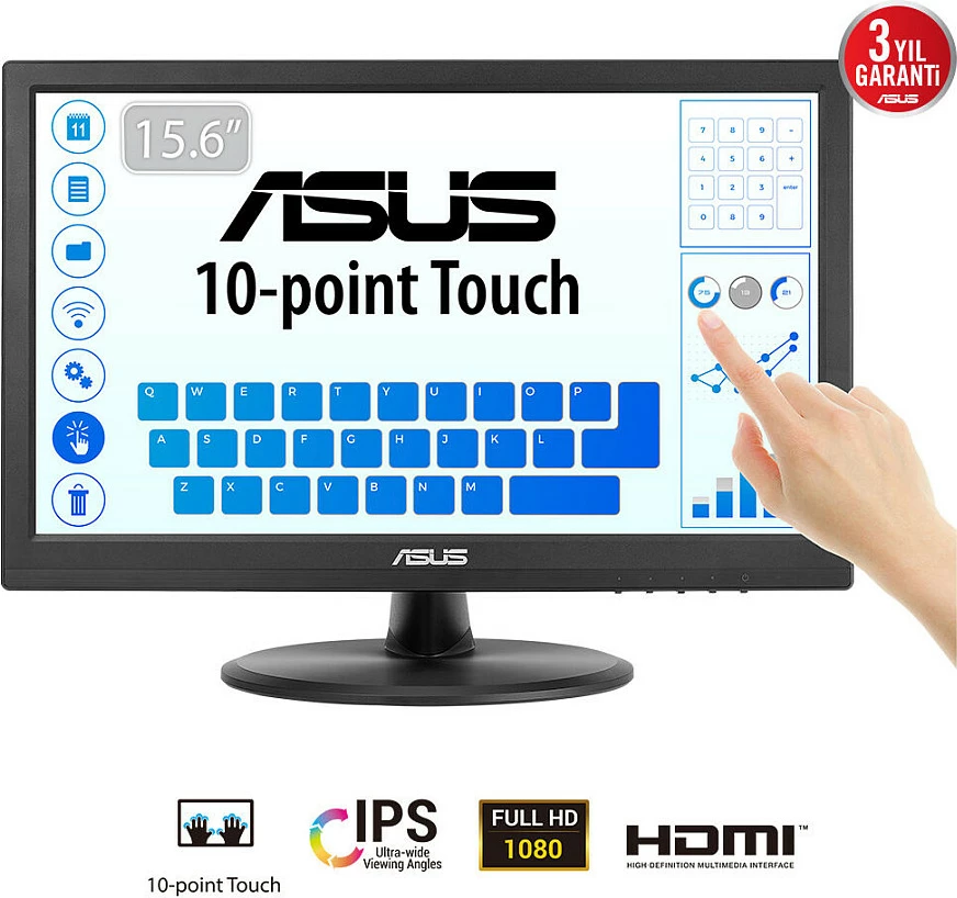 Monitor ASUS VT169HE, 15.6", Full HD, LED, Touchscreen, i zi