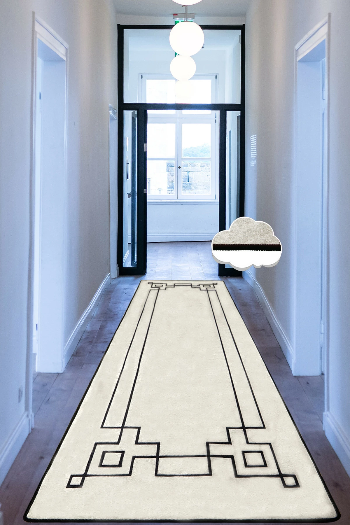 Qilim korridori, ngjyrë ecru, Conceptum Hypnose, katror, 80x300cm