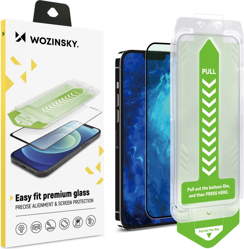 Xham i temperuar Wozinsky Premium Glass me kornizë montimi për iPhone 15 Pro, zi