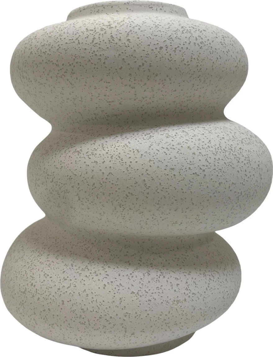 Dekor tavoline prej qeramike ROOK FH4628.01 ngjyrë e bardhë me kristalizim Φ16x19.5Hcm