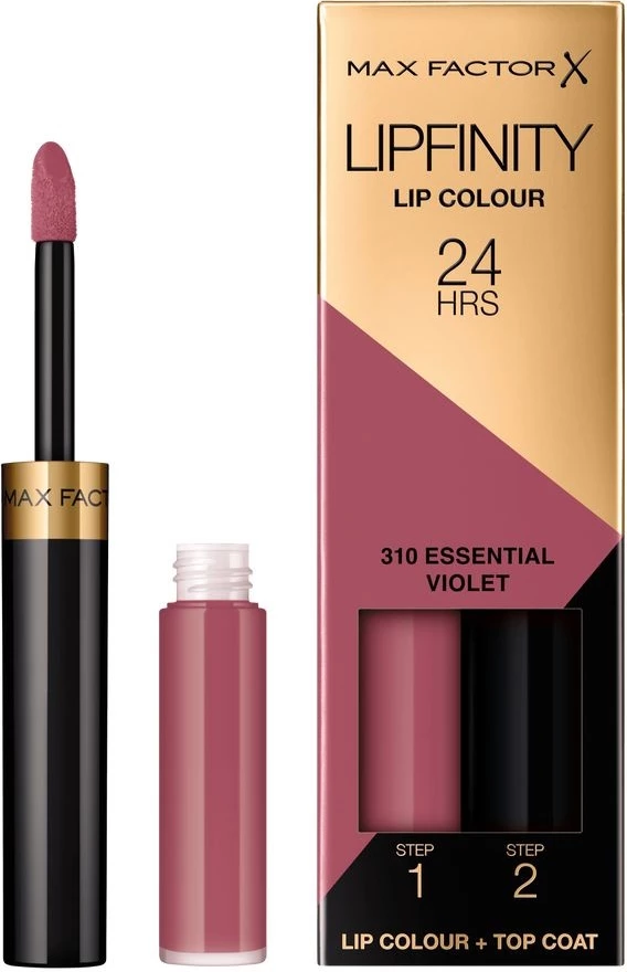 Buzëkuq i lëngshëm Max Factor Lipfinity Lip Colour Dual-Phase Long-Lasting për femra 310 Essential Violet 4g