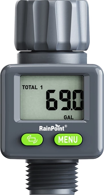 Matës dixhital i rrjedhës së ujit RainPoint ICS018, gri