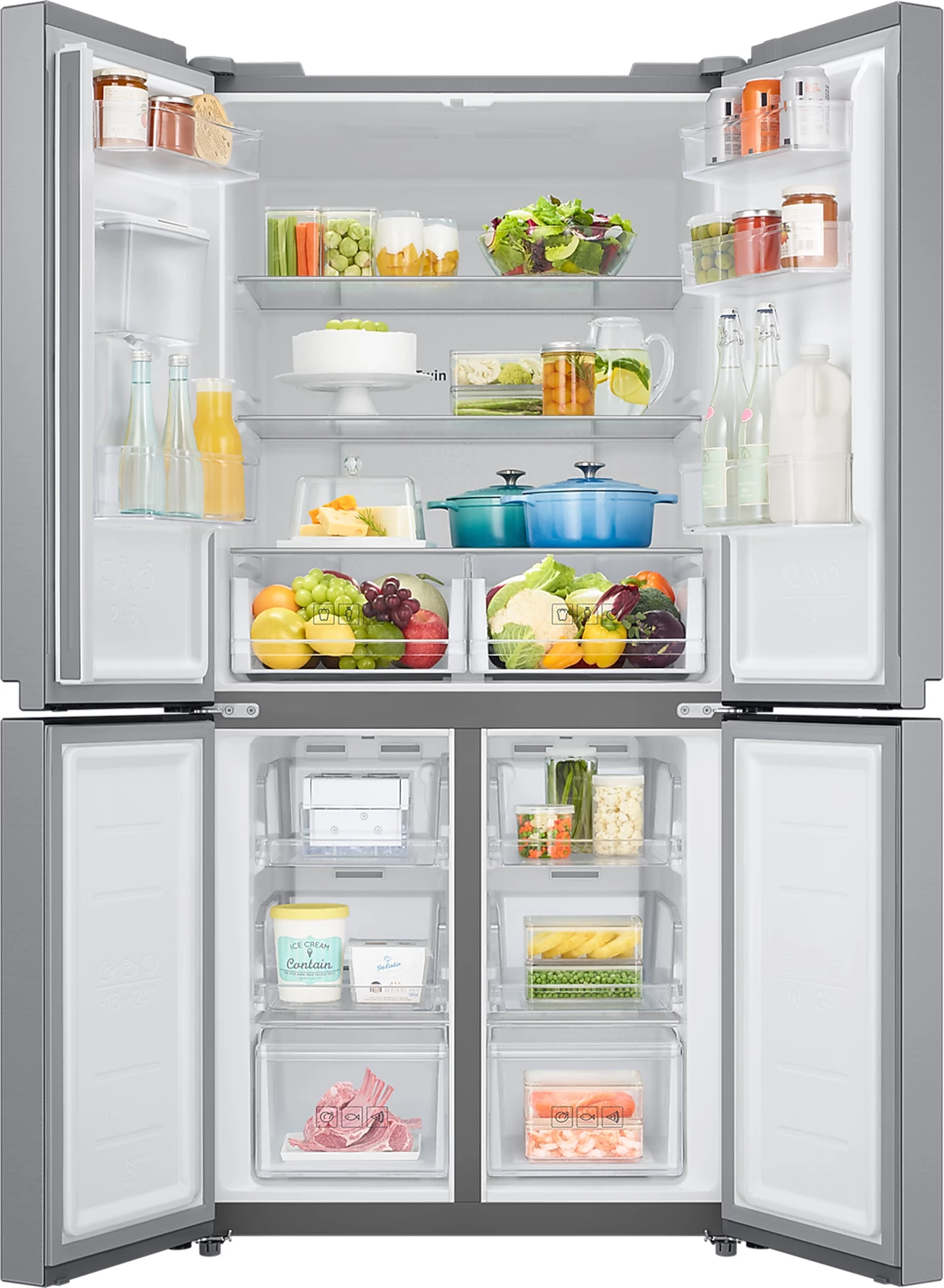 Frigorifer Samsung RF48A401EM9 Twin Cooling Plus, dispenser uji pa lidhje, Argjend