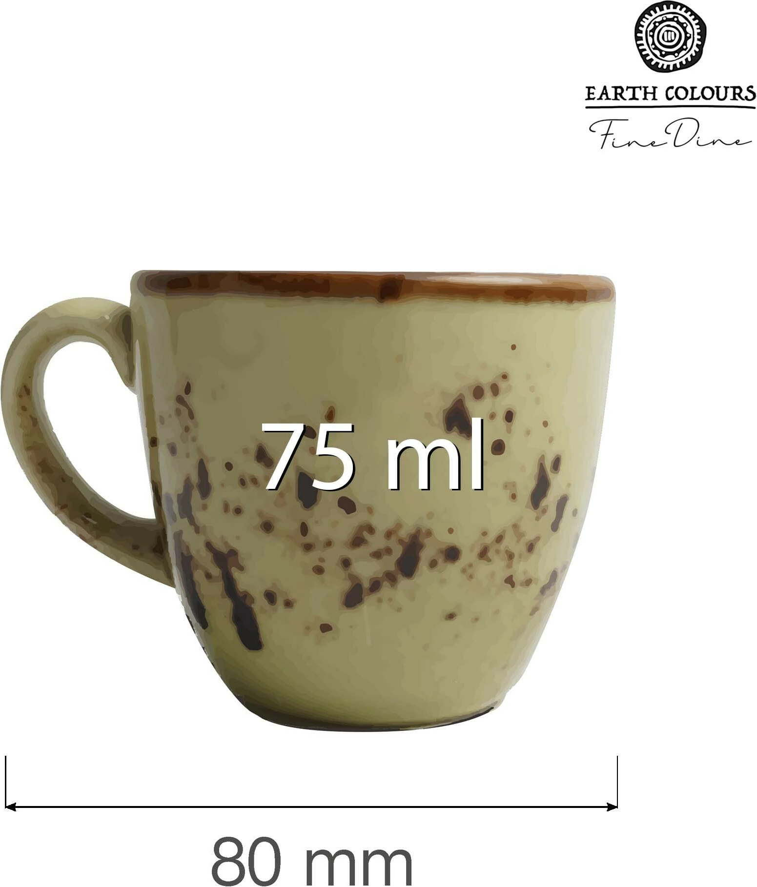 Filxhan espresso Fine Dine Olive 75 ml, porcelan, set 6 copë, jeshile