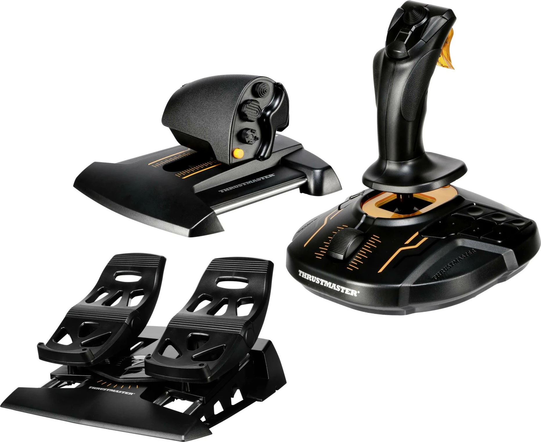Set kontrollash fluturimi Thrustmaster T.16000M FCS Flight Pack për PC, USB, paketë 3-në-1, i zi