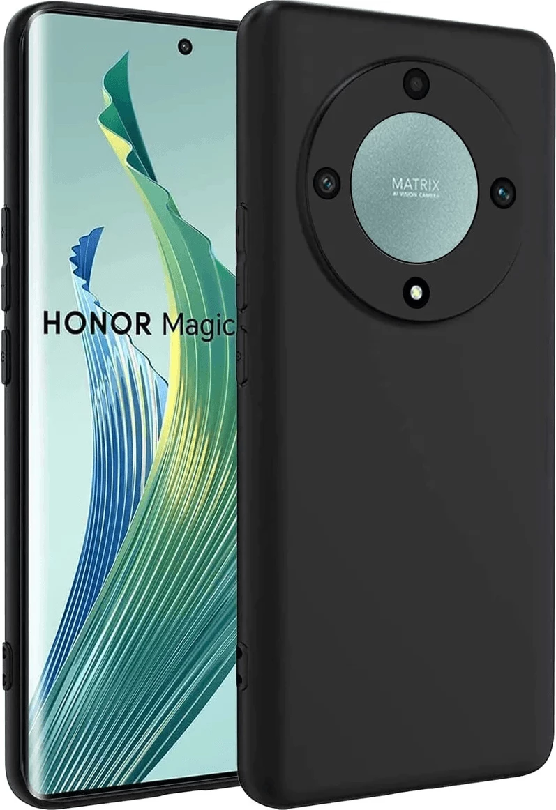 Mbështjellës silikoni ONASI për Honor Magic 5 Lite, matte liquid, zi