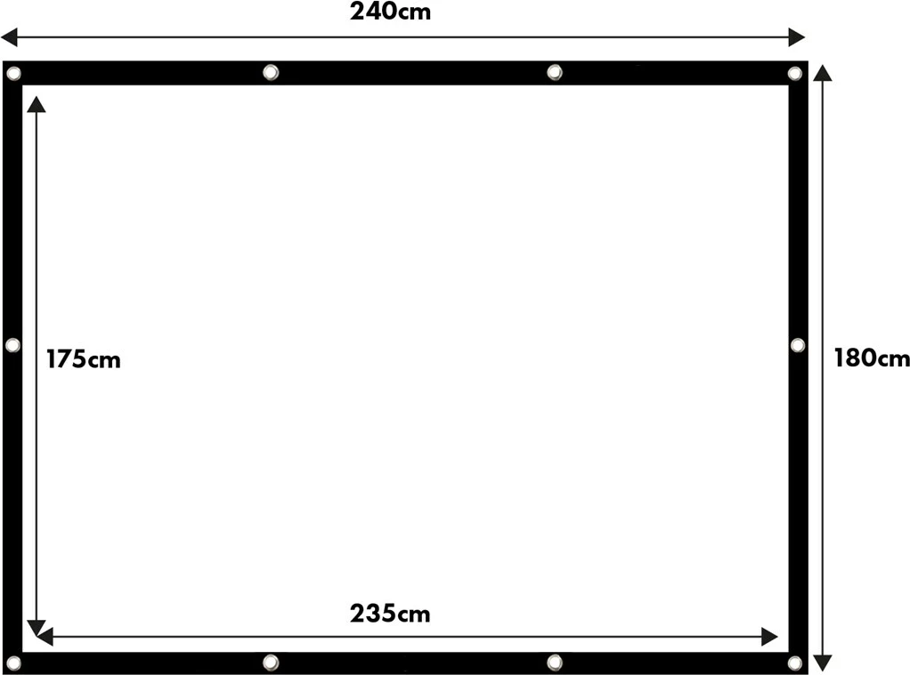 Ekran projekcioni Maclean MC-169, 120", 240x180cm, 4:3, poliester, me grepa tensionues