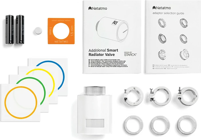 Valvula smart për radiator Netatmo, Pack 3 copë, Wi‑Fi 2.4 GHz, ekran i integrum, e bardhë