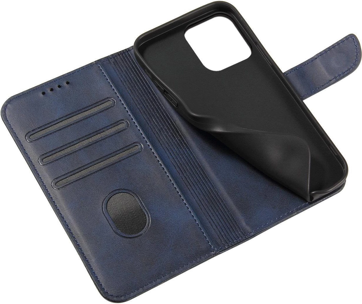 Mbështjellës magnetik me kapak Hurtel për iPhone 16e, Blu