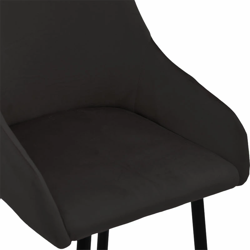 Karrige për bar Lithe këmbë metali ngjyrë ari-velur e zezë 47x44x98cm