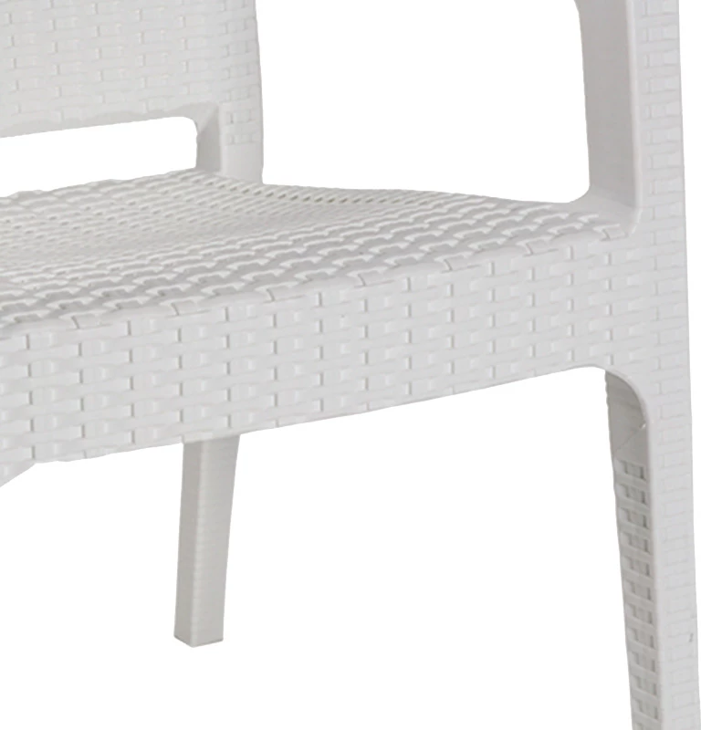 Set tavoline me karrige për terasë Icon-Halcyon, 3 pjesë, PP, ngjyrë e bardhë