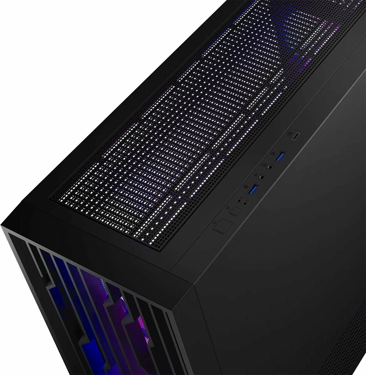 Kasë Modecom Perun Apex ARGB AT-PERUN-4F-ARGB-10-000000-0002, Midi Tower ATX/mATX/ITX, 4x 140mm ARGB fan, USB-C, e zezë