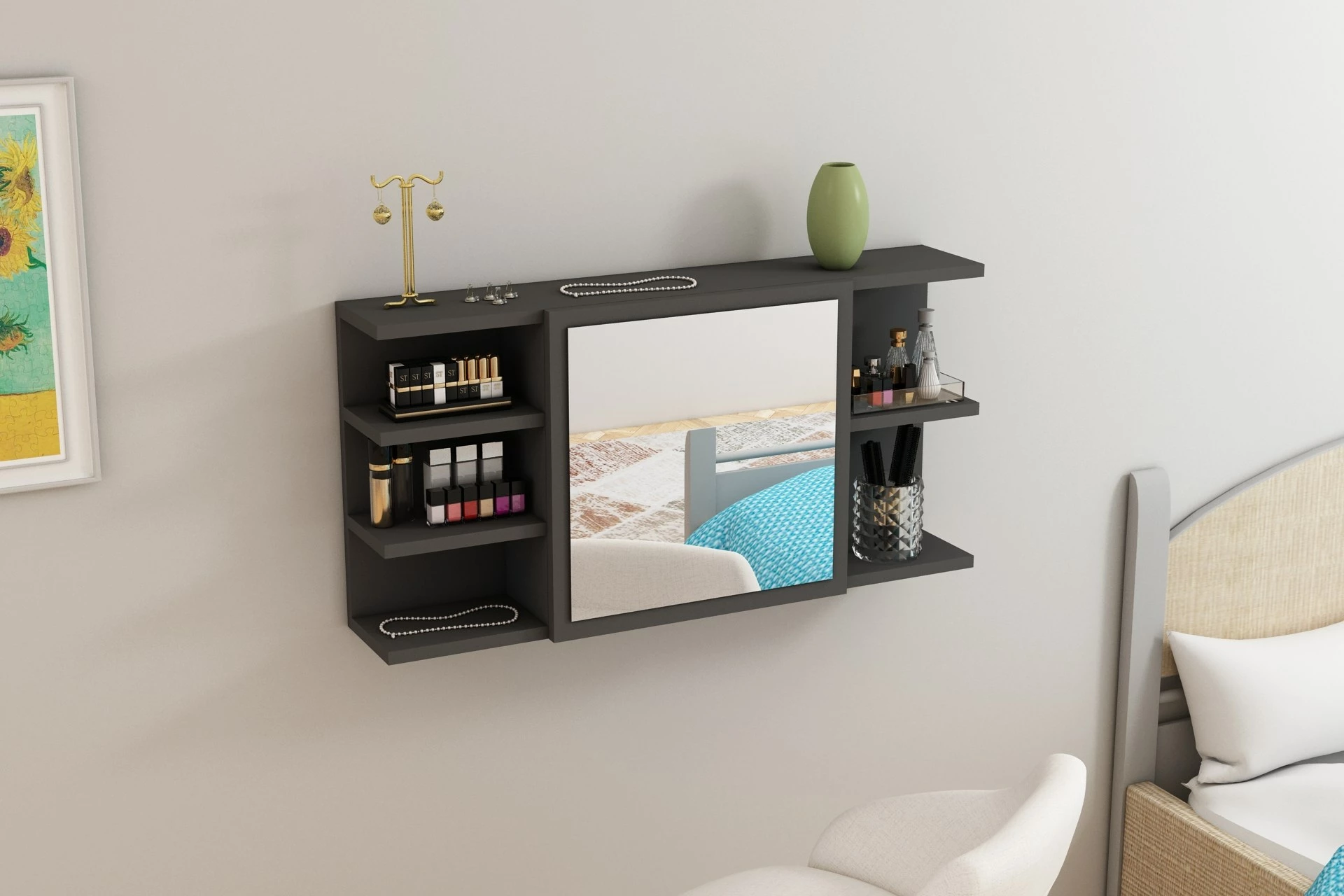 Dollap për make-up Hanah Home, Marta, antracit