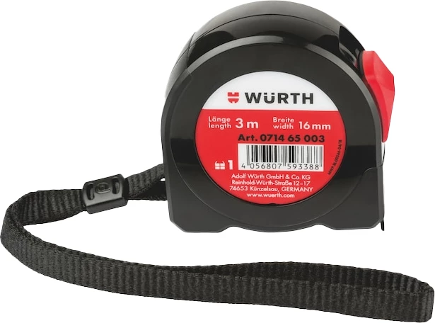 Metër xhepi, Würth, 16mm, L3m