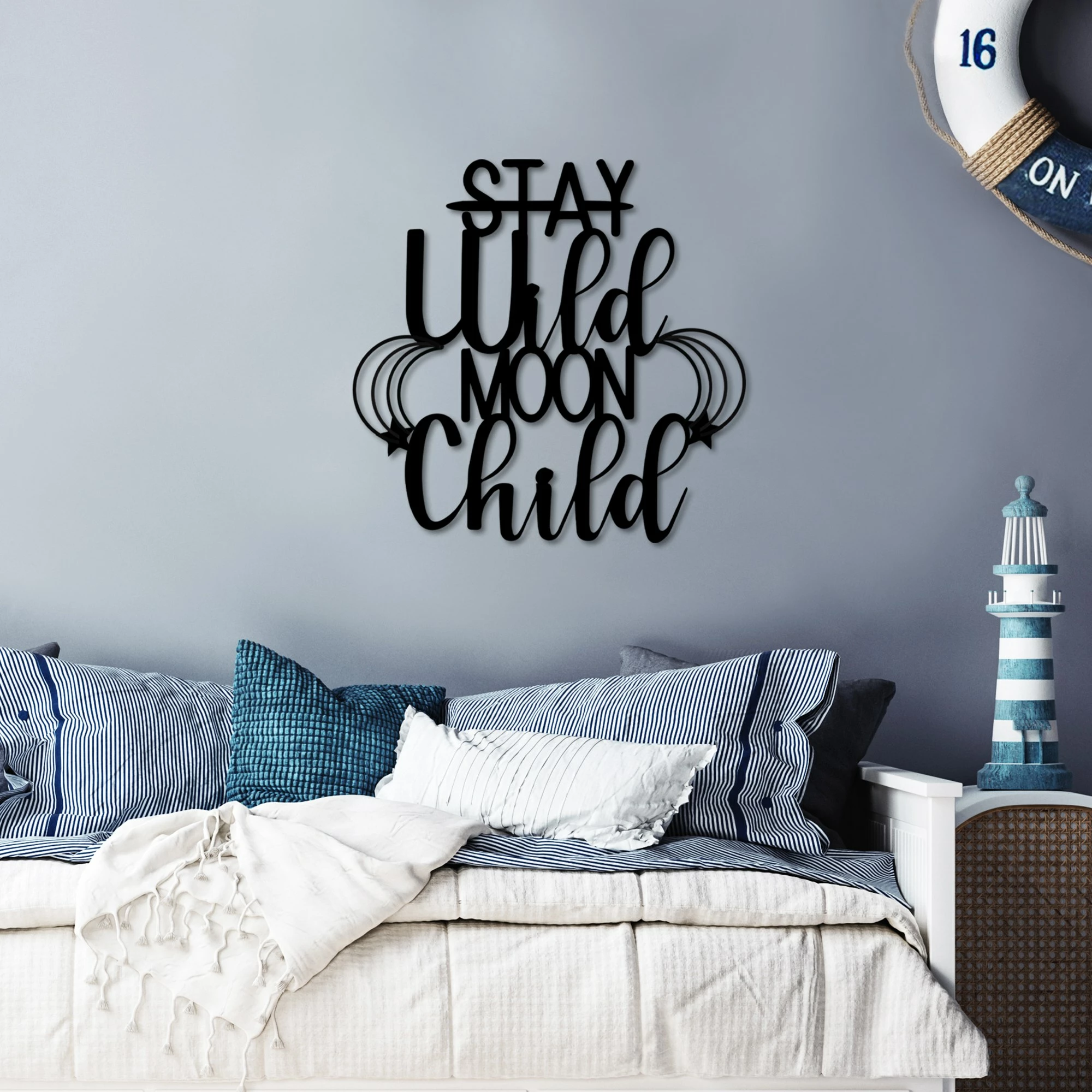 Aksesor dekorativ metalik për mur, Wallity, Stay Child