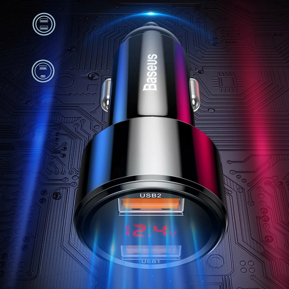 Karikues veture Baseus Magic Series PPS CCMLC20C-01, 45W, USB-C/USB-A, me ekran, zi