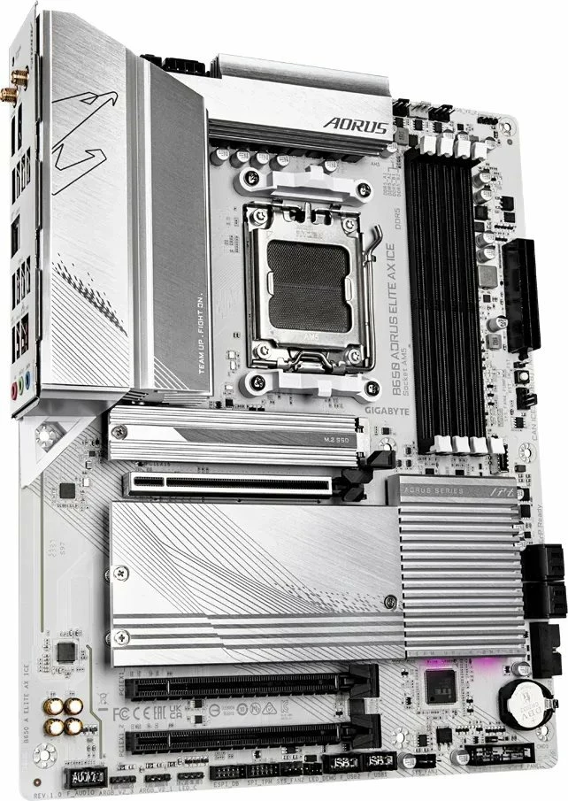 Pllakë amë Gigabyte B650 AORUS ELITE AX ICE ATX, DDR5, Wi-Fi 6E, Bluetooth, e bardhë, me antenë Wi-Fi