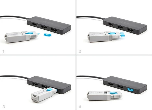 Bllokues porte HDMI DeLOCK, set 10 copë, i kaltër
