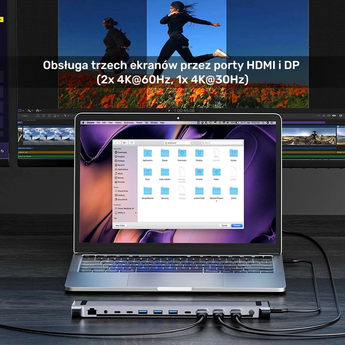 Switch KVM Unitek, 2x HDMI 4K, 1x DisplayPort, USB-C, PD 100W, hiri