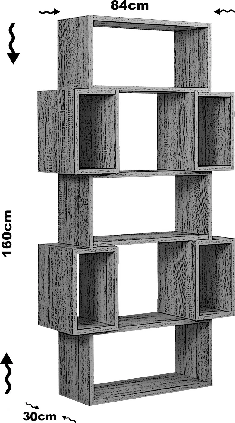 Raft librash Hanah Home, Box, ngjyrë arre